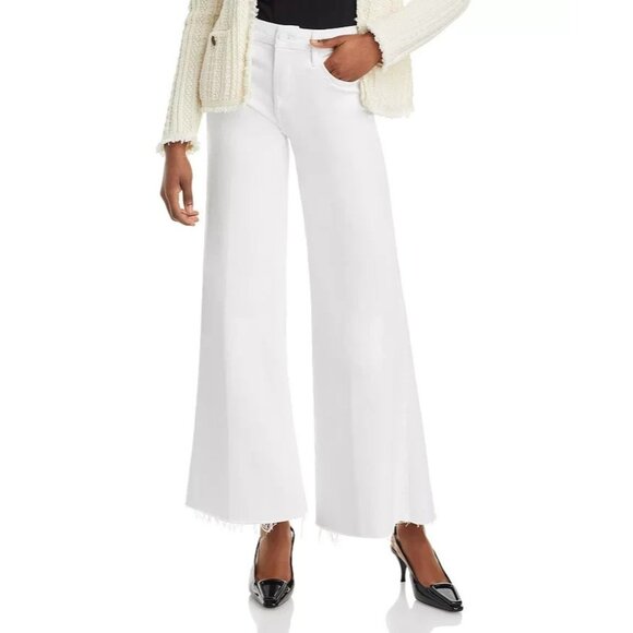 Mother The Roller Fray Jeans Women's 27 Fairest Of Them All High Rise Wide Leg
